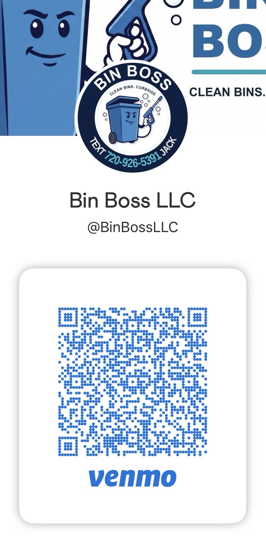 Venmo QR code for Bin Boss LLC